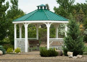 gazebo on the grounds of Moose Jaw Funeral Home, grieving services